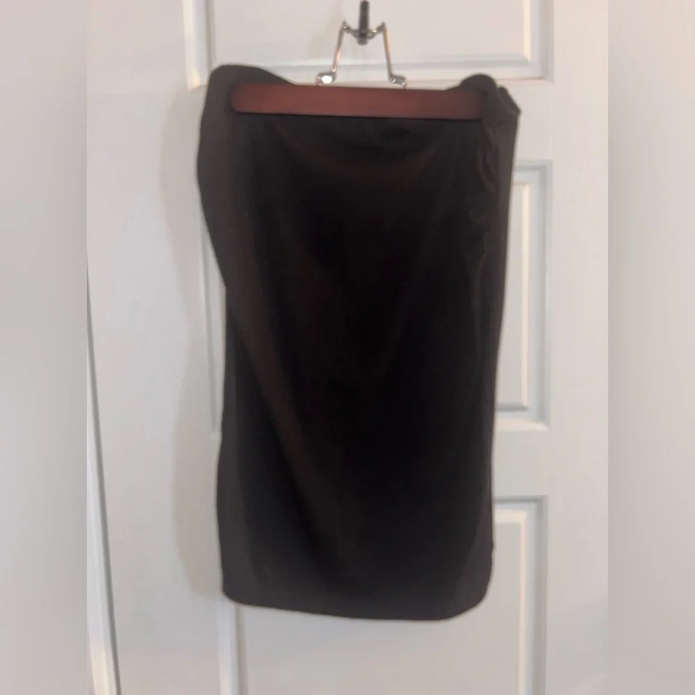 SHEIN Black Ruched Bodycon Pencil Midi Skirt S - Picture 1 of 3